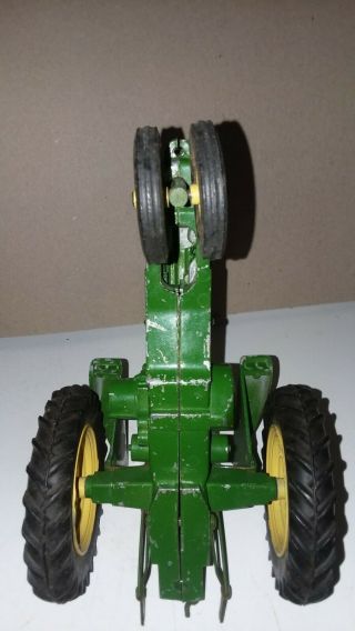 Vintage John Deere 630/730 toy tractor 3 point hitch,  fenders.  Metal cast rims 3