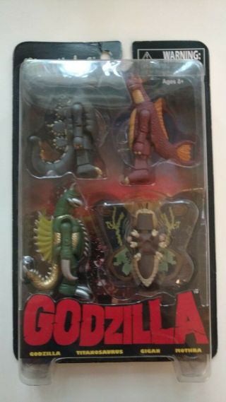 Godzilla Minimates - Godzilla,  Titanosaurus,  Gigan,  And Mothra