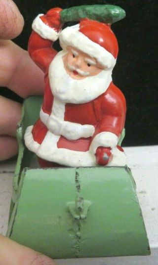 Barclay Lead Toy Figure Rare Santa Claus Holly Sprig & Sleigh B - 196 Shape