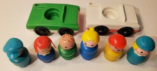 Vintage Fisher Price Little People Airport 996 Accessory Set,  Wood Body,  2 Cars
