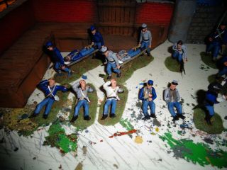 Painted plastic 54mm American Civil War infantry Blue and Grey 2