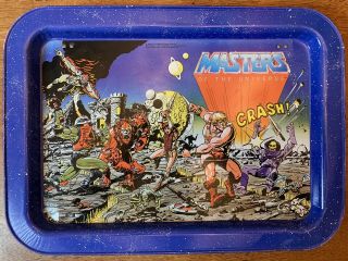 Masters Of The Universe Vintage 1982 Tv Tray Mattel He - Man Motu Skeletor,  Metal