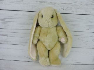 Jointed Bunny Rabbit Plush 11 " Stuffed Animal Doll Beige Brown Eyes