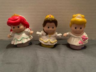Little People Disney Princess Belle Ariel Cinderella Wedding Dress Figures