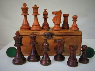 Antique Chess Set Huge French Lardy Int Staunton Pattern K 118mm Orig Box