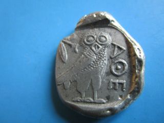 East Celtic Imitation Silver Tetradrachm.  Owl/ Athena