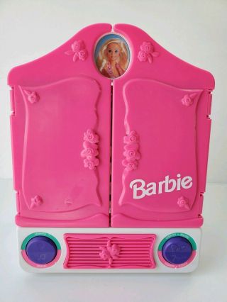 Vtg 1996 Mattel Barbie Talking Musical Makeup Mirror