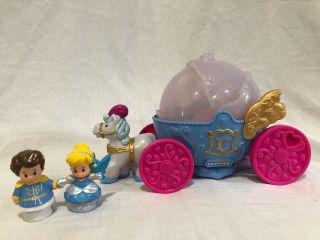 Little People Cinderella ' s Musical Carriage Coach Disney Princess With Prince - 2