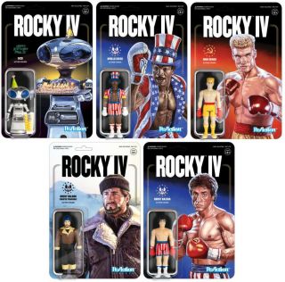 Reaction Rocky Iv 3 3/4 " Action Figure Complete Set.