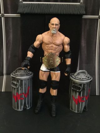 Wwe Mattel Bill Goldberg Battle Pack Wcw Figure Trash Can Accessory World Title