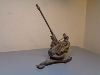 Lineol Germany Vintage German Soldier With Anti Aircraft Gun Very Rare Item Vg
