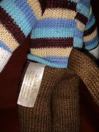 Dan Dee Pink Sock Monkey Knit Plush w/ Pom Pom Hat Striped Shirt 9” 3