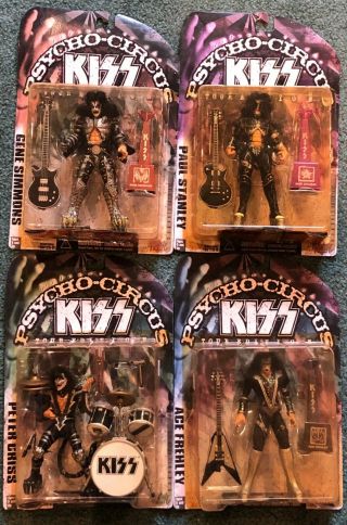 Kiss Psycho Circus Figures - Mcfarlane Toys - Set Of 4 1998 - Tour Edition
