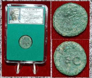 Roman Empire Coin Claudius Quadrans Modius On Obverse And S - C On Reverse