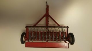 Vintage Tru - Scale Toy Farm Implement Equipment Disc Grain Drill - Planter Red