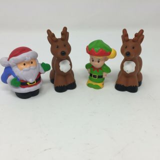 Fisher Price Little People Christmas Replacements Santa With Elf And 2 Reindeer
