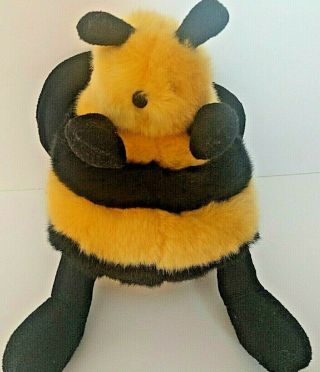Unipak Pot Belly Bumble Bee Bug Plush 13 " Stuffed Toy Lovey Yellow Black
