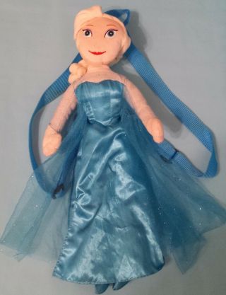 Disney Frozen Princess Elsa Plush Stuffed Doll Backpack Zipper Pouch 17 "