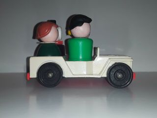 Vintage Fisher Price Little People 4 Passenger Jeep with Mom Dad Daughter & Dog 3