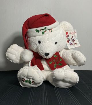 2005 Dan Dee Plush Christmas Bear 16” Creamy White Collectors Choice