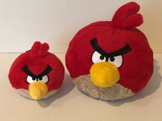 Angry Birds Plush Stuffed Animal Doll Terence Red Cardinal Bird Set Of 2 Sounds