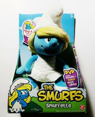 The Smurfs - Smurfette 10 " Talking Plush,  Dvd (jakks Pacific,  2008)