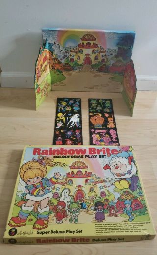 Vtg 1983 Rainbow Brite Coloforms Supe Deluxe Play Set 4118 B2h