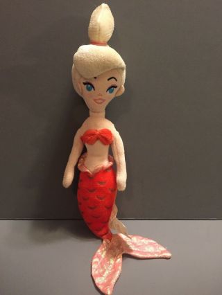 Disney Little Mermaid Andrina Doll Plush Stuffed Beanbag Ariels Sister 10”