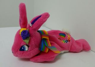 Vtg Lisa Frank " Prettipaws " Rainbow Bunny Beanie Beanbag Plush 8 " Pink