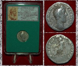 Ancient Roman Empire Coin Commodus Jupiter Emperor Gladiator Silver Denarius