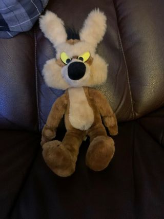 Vintage 1987 Mighty Star 17 " Wile E Coyote Plush Looney Tunes Warner Bros.  Wiley