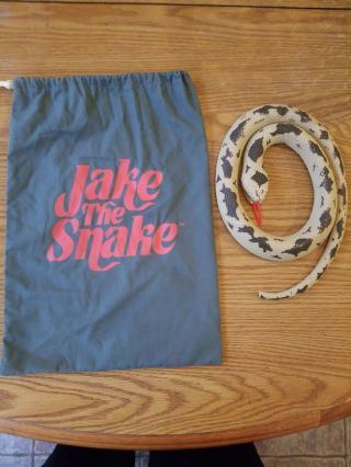 Wwf Vintage Jake The Snake Roberts Rubber Snake (damien) And Bag 1991 Hasbro Wwe