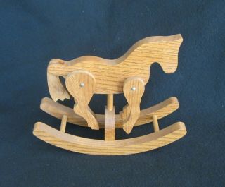 Small Wooden Rocking Horse With Charming " Klipity - Clop ",  11 " X 9 "