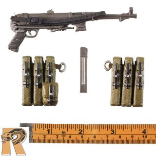 German Wehrmacht - Mp40 Machine Gun W/ Pouches - 1/6 Scale - 21 Toys Figures