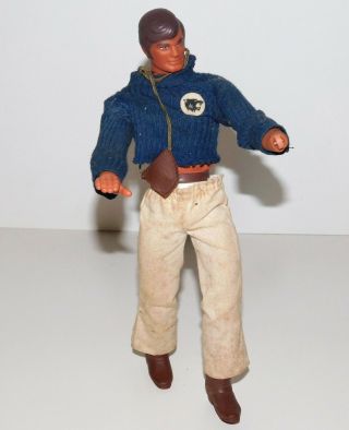 1971 Mattel Big Jim Wolf Pack Leader Figure White Pants,  Belt,  Sweater,  Pouch