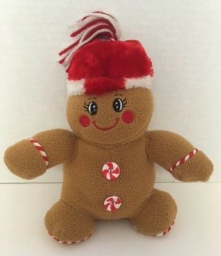 Dandee Gingerbread Man 8 " Plush Peppermint Buttons Stuffed Toy