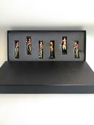 Set Of 6 Fusilier Hand Painted American Revolutionary War British Soldiers Read