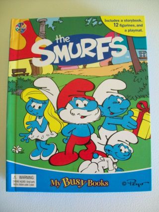 The Smurfs Peyo My Busy Books Book With 12 Pvc Figures And Play Mat