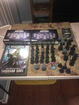 Warhammer 40k Thousand Sons Army With Codex And Data Cards