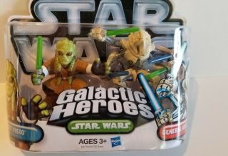 Htf Star Wars Galactic Heroes 2 - Pack Kit Fisto & General Grievous 2010