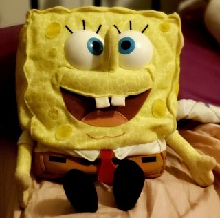 2000 Mattel Nickelodeon Babbling Talking Spongebob Squarepants 12 " Stuffed Plush