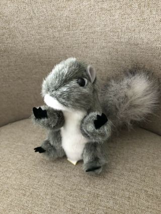 Folkmanis Mini Gray Squirrel Finger Puppet Plush Toy Stuffed Animal