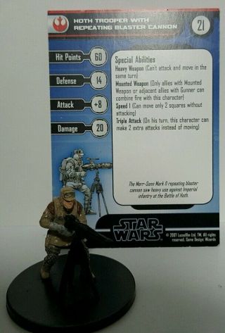 Star Wars Miniature Force Unleashed Hoth Trooper Repeating Cannon 10 Swm Cmg