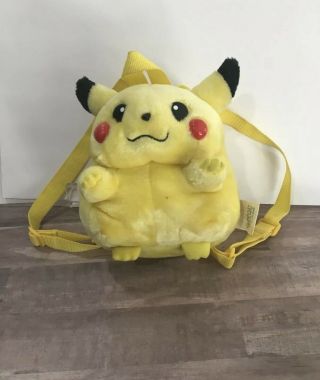 9 " Pokemon Pikachu Backpack 1999 Stuffed Animal Plush Toy Yellow Soft W Tag
