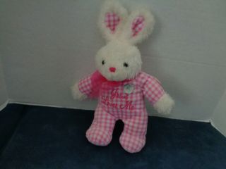 Dan Dee Musical Bunny Rabbit Sings " Jesus Loves Me " Plush Pink & White Bunny