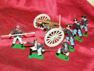 Britains Swoppets American Civil War Union Cannon W/ Crew Plus 3 Officers