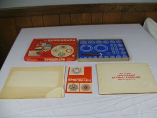 Vintage Kenner Spirograph Design Toy Complete W/ Box,  Gears,  Paper,  Pins,  More