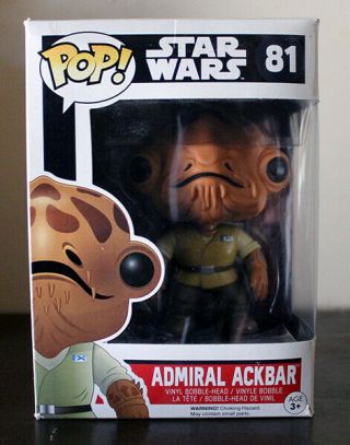 Funko Pop Star Wars 81 Admiral Ackbar Force Awakens Return Of The Jedi Mib