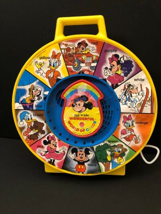 Vintage Disney Mickey Mouse & Friends Wonderful World Of Color See ’n Say 1988