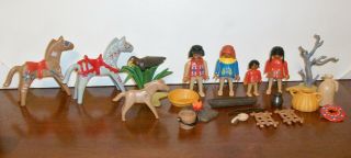 Playmobil Native American Indian Old West Figures With Horses,  Accessories